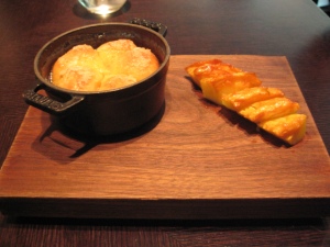 tipsy cake with spit roast pineapple